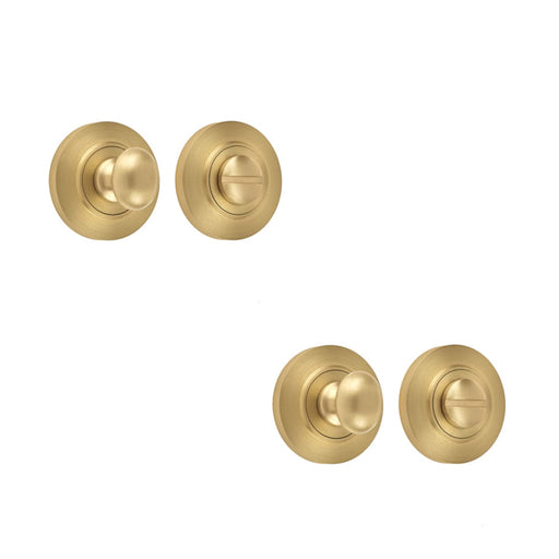 PACK Durable Satin Brass Inner Turn Release Lock with Customization Options Door Handle (1)