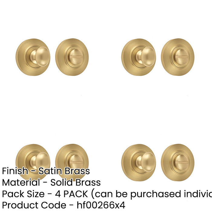 PACK Durable Satin Brass Inner Turn Release Lock with Customization Options Door Handle-1