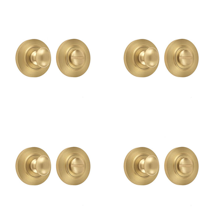 PACK Durable Satin Brass Inner Turn Release Lock with Customization Options Door Handle