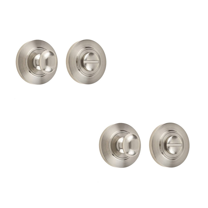 PACK Stylish Inner Turn Release Lock Satin Nickel Finish Door Handle (1)