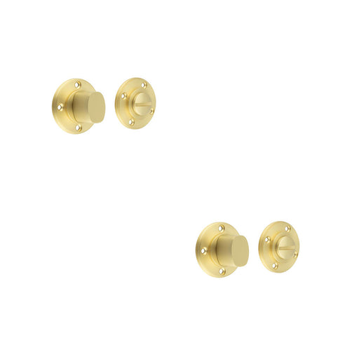 PACK Elegant Inner Turn Release Satin Brass Privacy Door Handle (1)