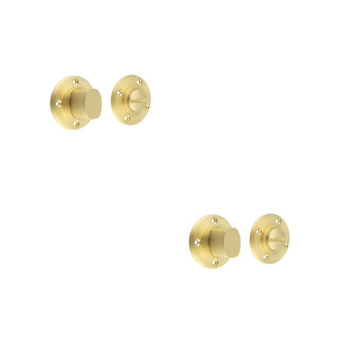 PACK Elegant Inner Turn Release Satin Brass Privacy Door Handle (1)