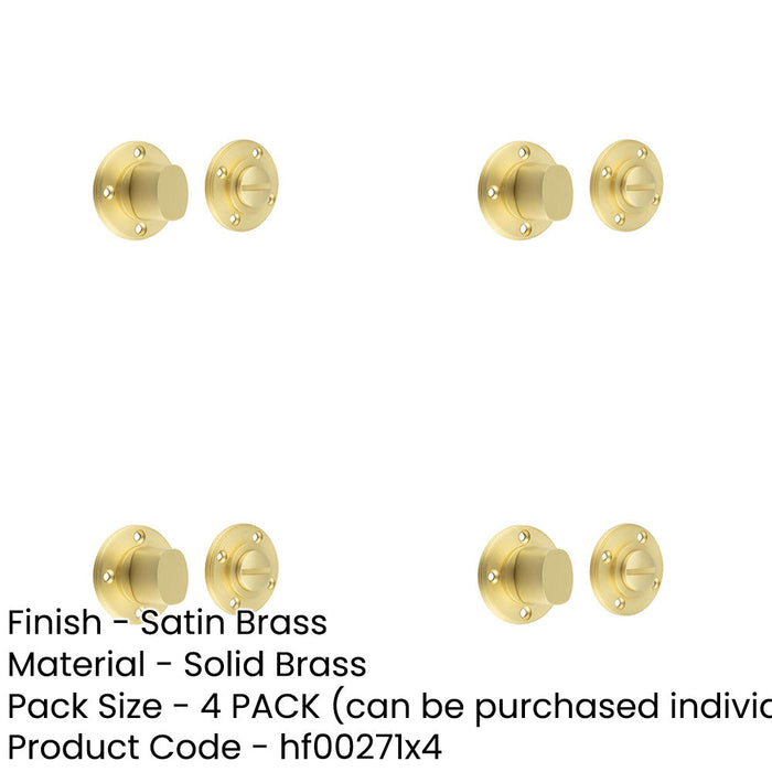 PACK Elegant Inner Turn Release Satin Brass Privacy Door Handle-1