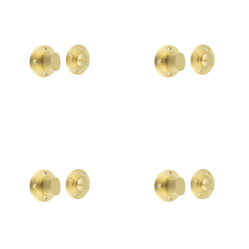 PACK Elegant Inner Turn Release Satin Brass Privacy Door Handle