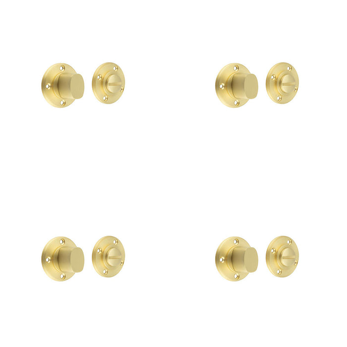 PACK Elegant Inner Turn Release Satin Brass Privacy Door Handle