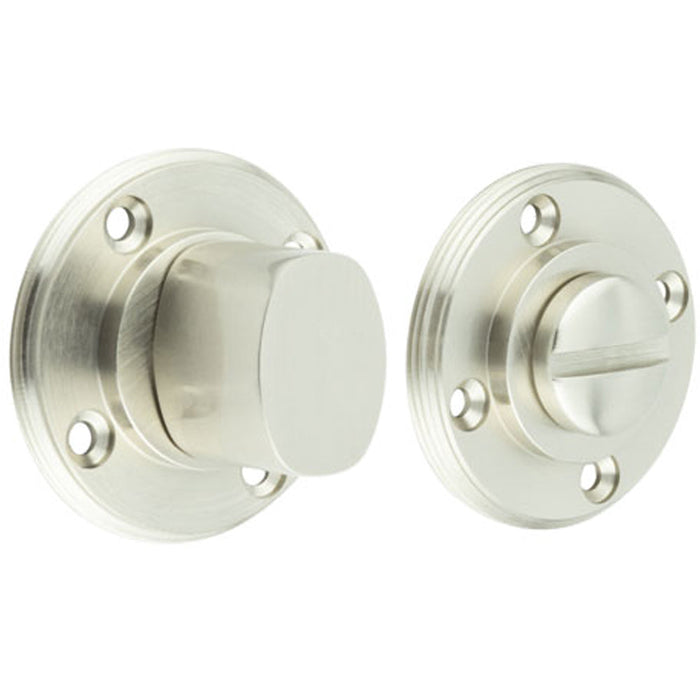 Elegant Satin Nickel Inner Turn Release Enhanced Privacy Door Handle