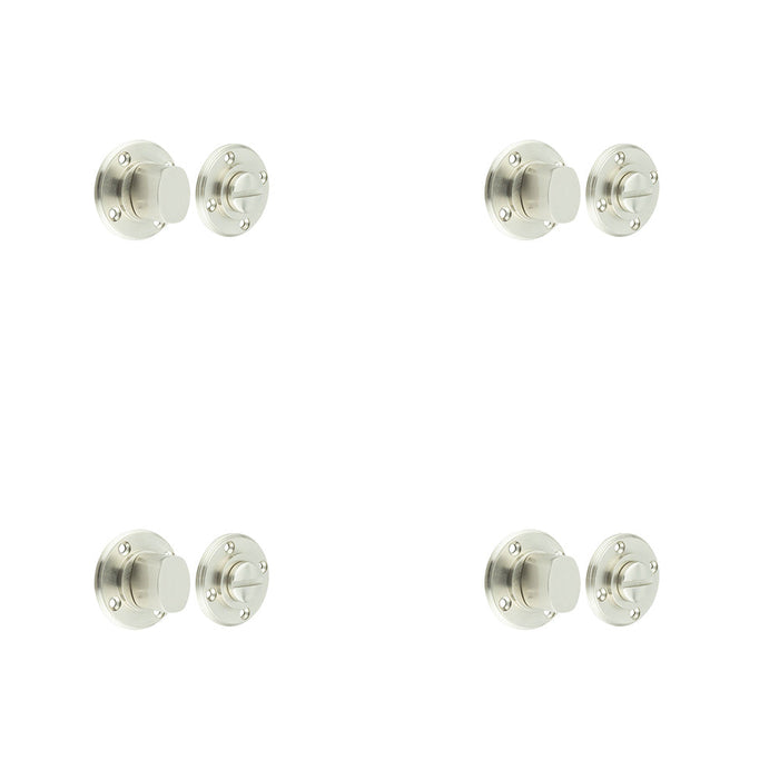 PACK Elegant Satin Nickel Inner Turn Release Enhanced Privacy Door Handle