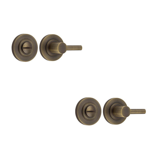 PACK Antique Brass Easy Turn Release Lock Luxurious Homes Door Handle (1)