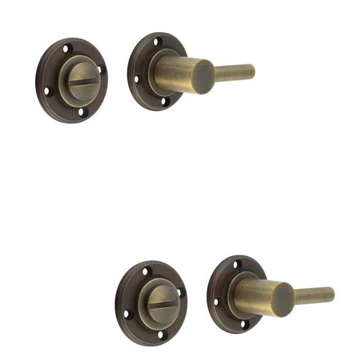 2 PACK Antique Brass Easy Turn & Release Lock for Luxurious Homes - Door Handle