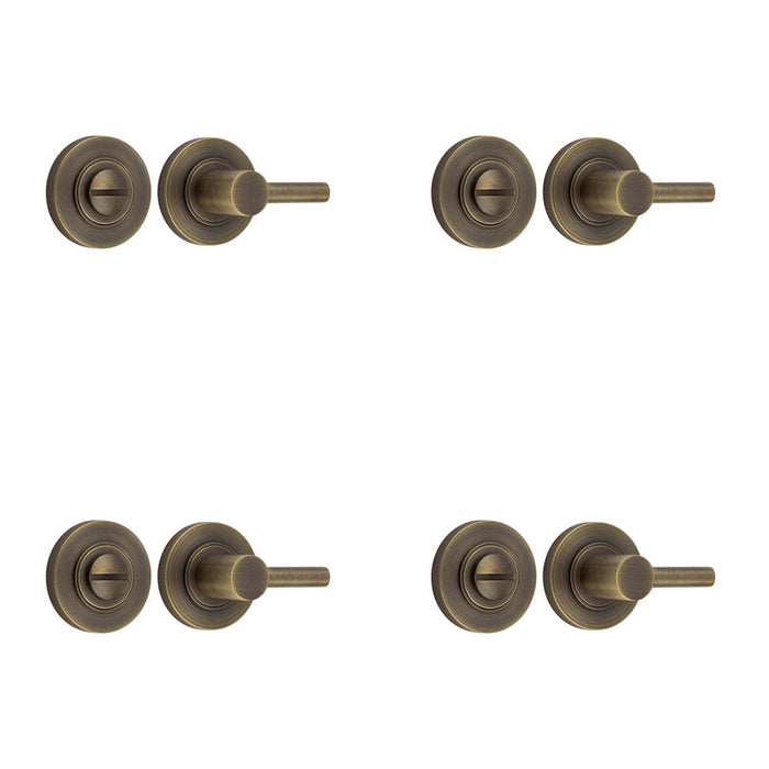 PACK Antique Brass Easy Turn Release Lock Luxurious Homes Door Handle