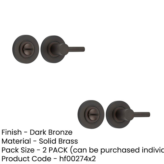 PACK Elegant Dark Bronze Turn Release Lock with Solid Brass Design Door Handle (1)-1