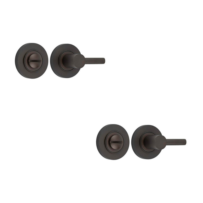 PACK Elegant Dark Bronze Turn Release Lock with Solid Brass Design Door Handle (1)