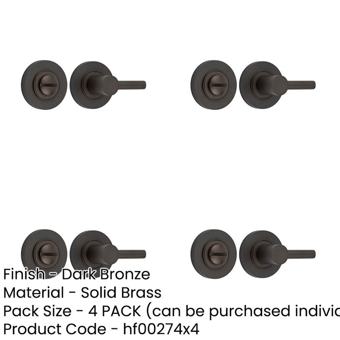 PACK Elegant Dark Bronze Turn Release Lock with Solid Brass Design Door Handle-1