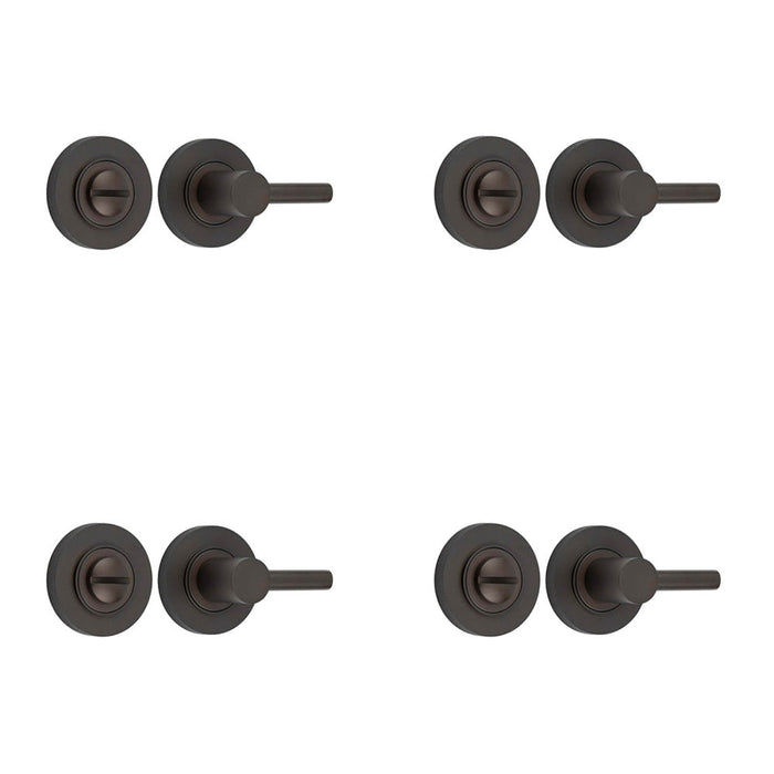 PACK Elegant Dark Bronze Turn Release Lock with Solid Brass Design Door Handle