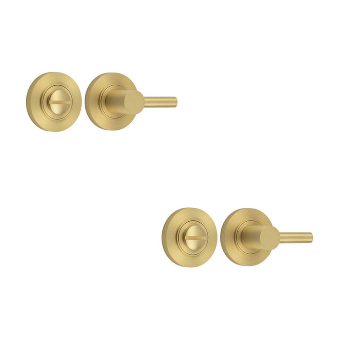 PACK Elegant Satin Brass Turn Release Lock Luxurious Interiors Door Handle (1)