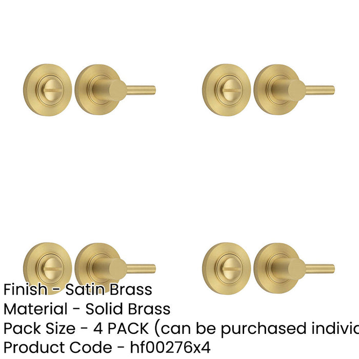PACK Elegant Satin Brass Turn Release Lock Luxurious Interiors Door Handle-1