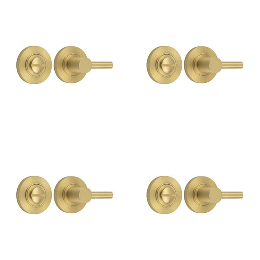 PACK Elegant Satin Brass Turn Release Lock Luxurious Interiors Door Handle