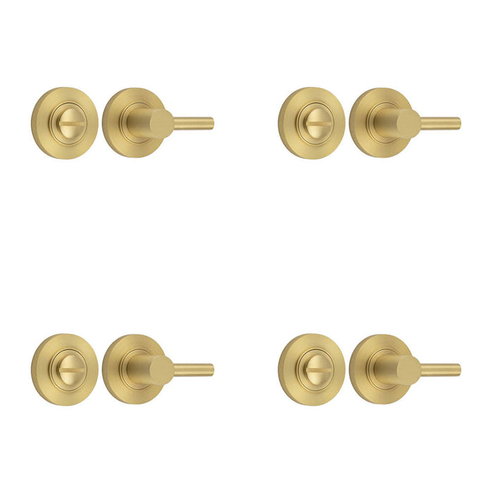 PACK Elegant Satin Brass Turn Release Lock Luxurious Interiors Door Handle