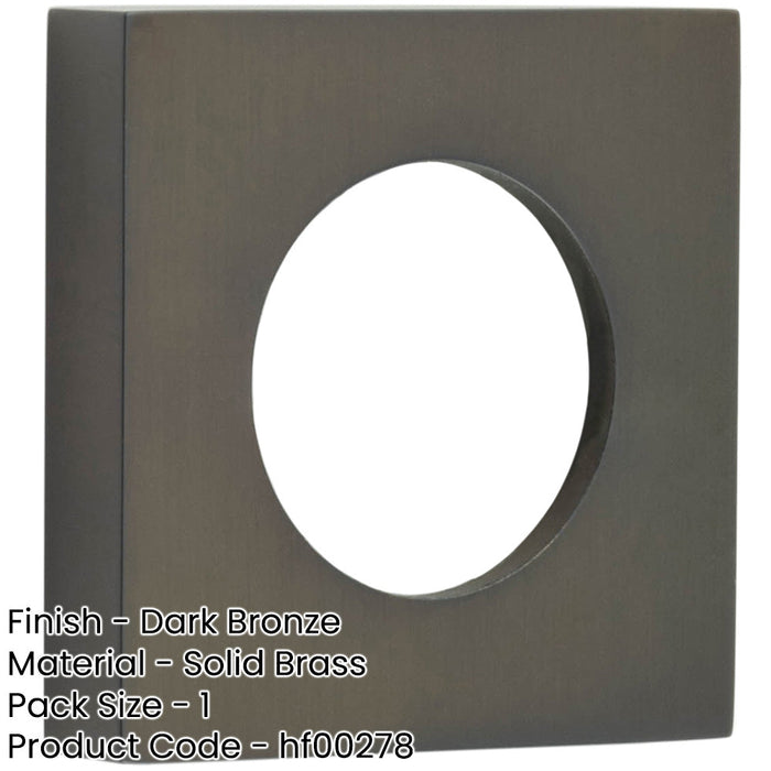 Elegant Square Plain Outer Rose Dark Bronze Finish Door Handle-1