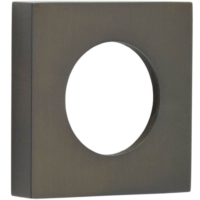 Elegant Square Plain Outer Rose Dark Bronze Finish Door Handle