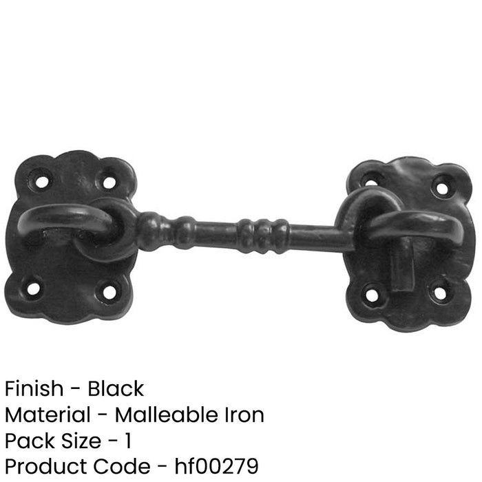 Rustic Antique Cabin Hook 102mm Black Finish Vintage Charm Hook Lock-1