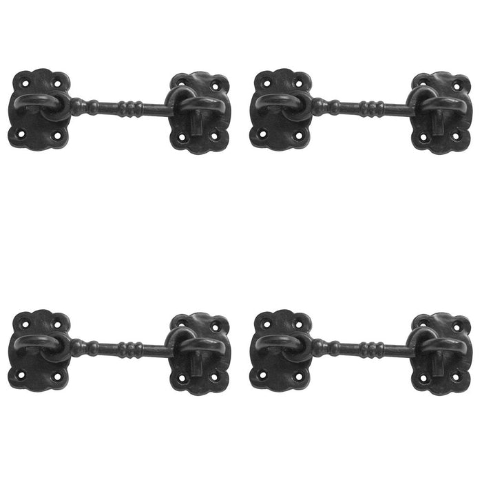 PACK Rustic Antique Cabin Hook 102mm Black Finish Vintage Charm Hook Lock