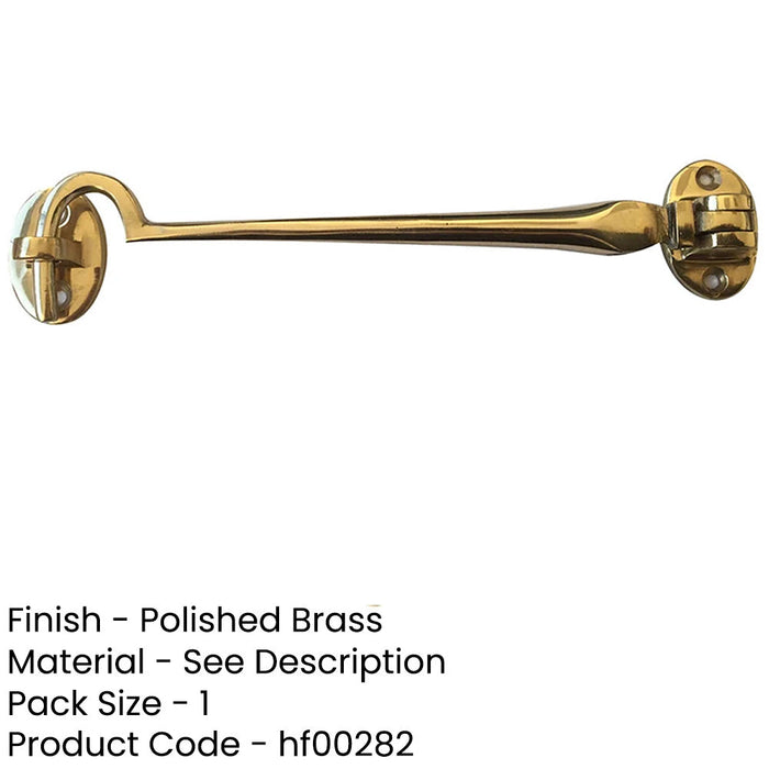 Durable Polished Brass Cabin Hook 75mm Home Office Hook Lock-1