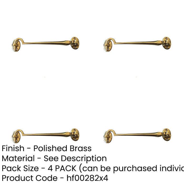 PACK Durable Polished Brass Cabin Hook 75mm Home Office Hook Lock-1