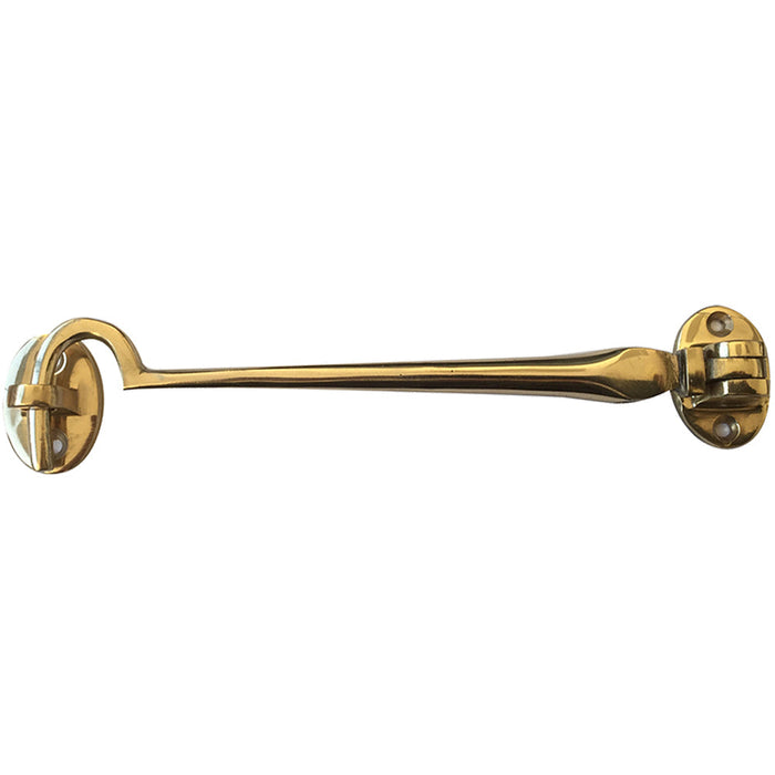 Premium Polished Brass Cabin Hook 205mm Doors Cabinets Hook Lock