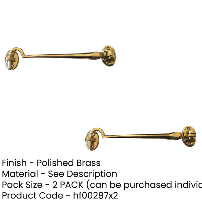 PACK Premium Polished Brass Cabin Hook 205mm Doors Cabinets Hook Lock (1)-1