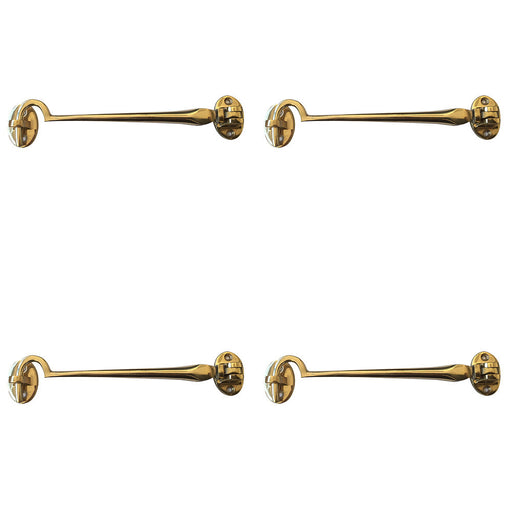 PACK Premium Polished Brass Cabin Hook 205mm Doors Cabinets Hook Lock