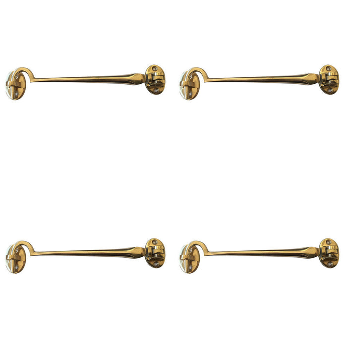 PACK Polished Brass Cabin Hook 250mm Classic Door Hardware Hook Lock