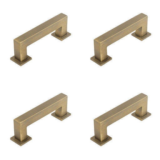 PACK Sleek 96mm Antique Brass Cabinet Handle Modern Homes Kitchen Drawer Pull Handle