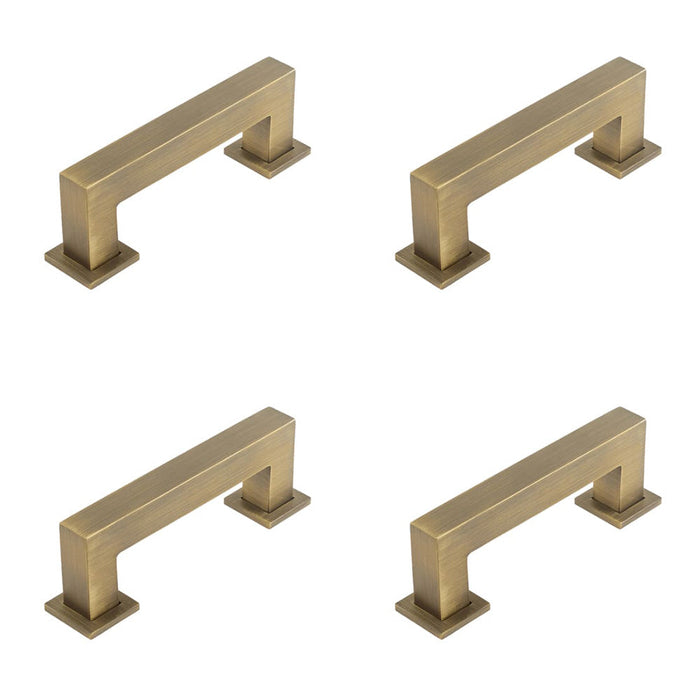 PACK Sleek 96mm Antique Brass Cabinet Handle Modern Homes Kitchen Drawer Pull Handle