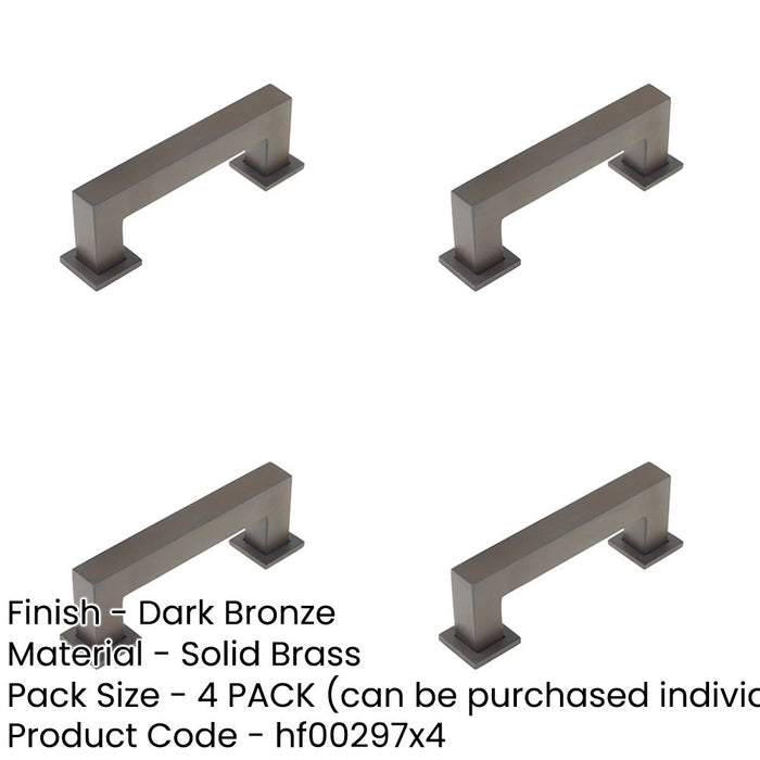 PACK Sleek 96mm Dark Bronze Cabinet Handle Modern Interiors Kitchen Drawer Pull Handle-1