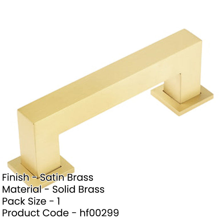Modern Satin Brass Cabinet Handle 96mm Elegant Interiors Kitchen Drawer Pull Handle-1