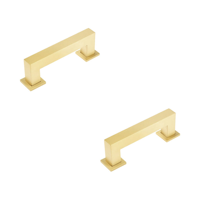 PACK Modern Satin Brass Cabinet Handle 96mm Elegant Interiors Kitchen Drawer Pull Handle (1)