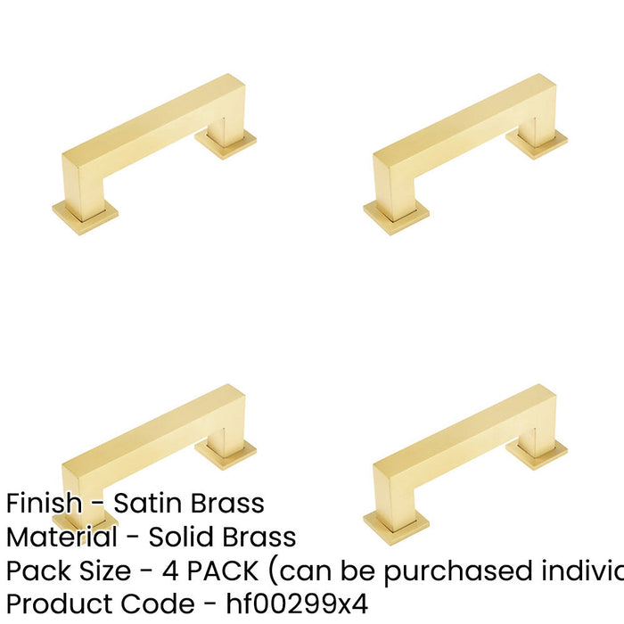 PACK Modern Satin Brass Cabinet Handle 96mm Elegant Interiors Kitchen Drawer Pull Handle-1