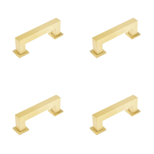 PACK Modern Satin Brass Cabinet Handle 96mm Elegant Interiors Kitchen Drawer Pull Handle