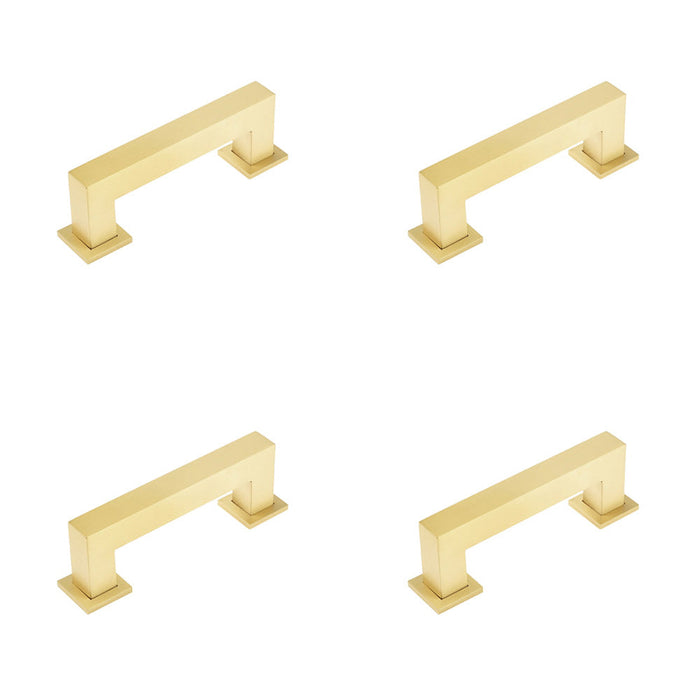 PACK Modern Satin Brass Cabinet Handle 96mm Elegant Interiors Kitchen Drawer Pull Handle