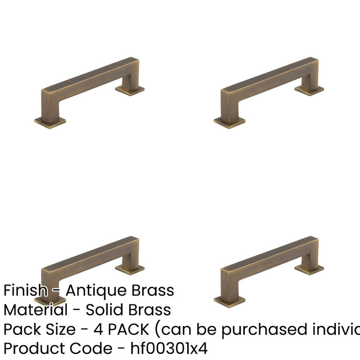 PACK Stylish 128mm Antique Brass Cabinet Handle Modern Elegance Kitchen Drawer Pull Handle-1