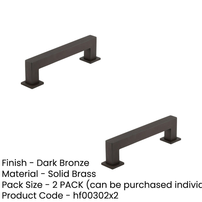 PACK Modern 128mm Dark Bronze Cabinet Handle Stylish Interiors Kitchen Drawer Pull Handle (1)-1