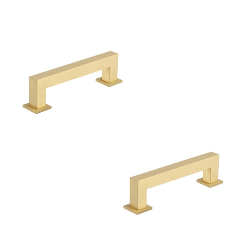 PACK 128mm Satin Brass Cabinet Handle Modern Interiors Kitchen Drawer Pull Handle (1)