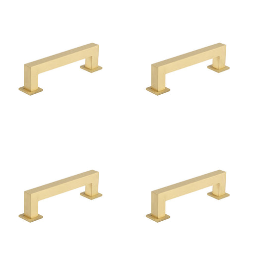 PACK 128mm Satin Brass Cabinet Handle Modern Interiors Kitchen Drawer Pull Handle