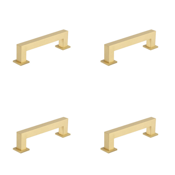 PACK 128mm Satin Brass Cabinet Handle Modern Interiors Kitchen Drawer Pull Handle