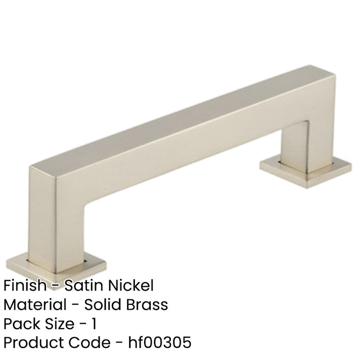 Satin Nickel Cabinet Handle 128mm Modern Brass Hardware Kitchen Drawer Pull Handle-1