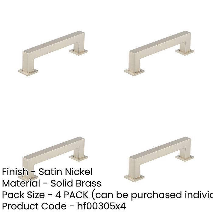 PACK Satin Nickel Cabinet Handle 128mm Modern Brass Hardware Kitchen Drawer Pull Handle-1