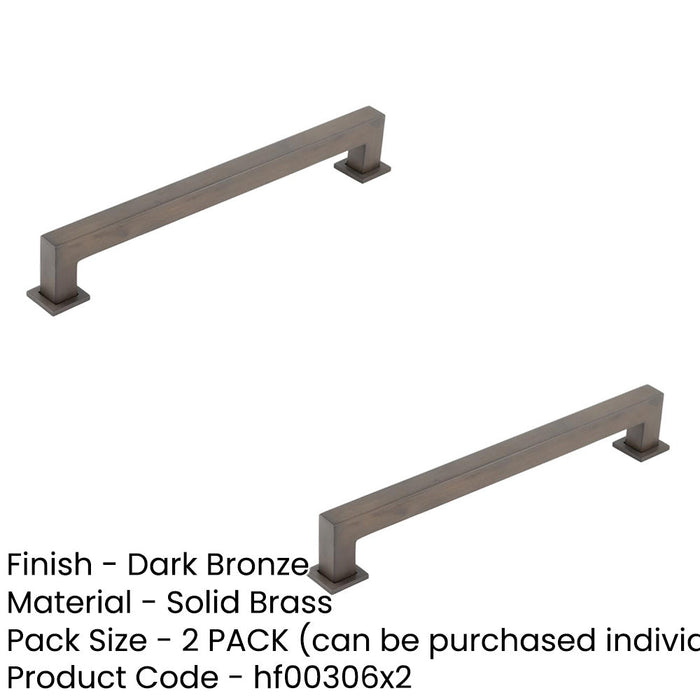 PACK Elegant 224mm Dark Bronze Cabinet Handle Modern Interiors Kitchen Drawer Pull Handle (1)-1
