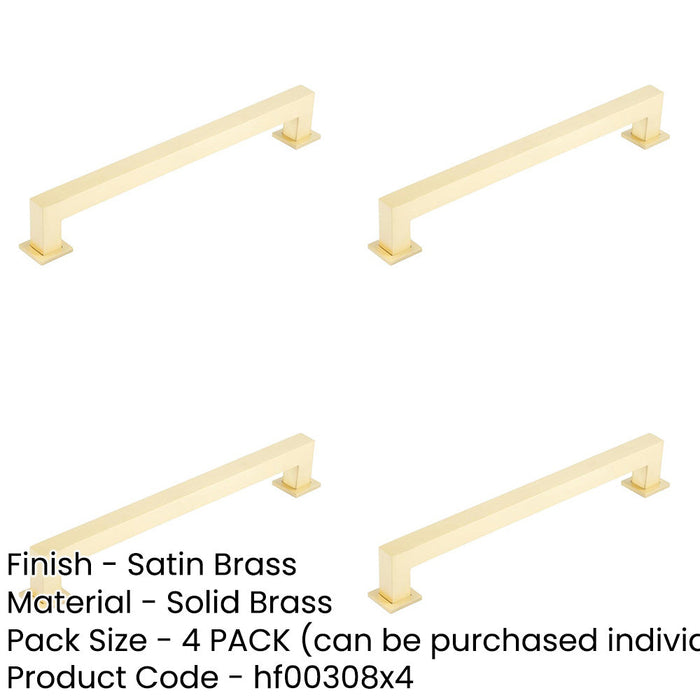 PACK Elegant Cabinet Handle Satin Brass 224mm Length Stylish Interiors Kitchen Drawer Pull Handle-1