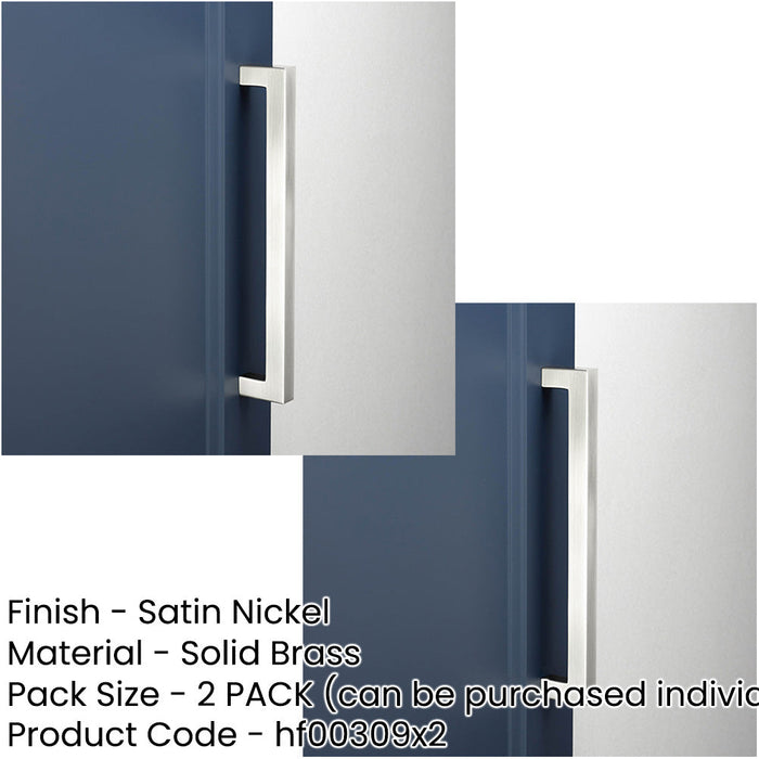 PACK Stylish 224mm Satin Nickel Cabinet Handle Modern Interiors Kitchen Drawer Pull Handle (1)-1